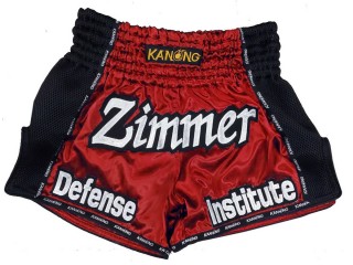 Kanong Custom Red Retro Muay Thai Shorts : KNSCUST-1188